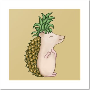 funny pineapple hedgehog Posters and Art